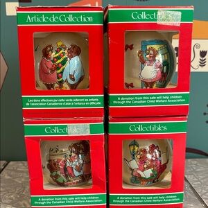 Vintage4 in the box Christmas Collectible Ornaments Doubl Glo of Canada. Bears.
